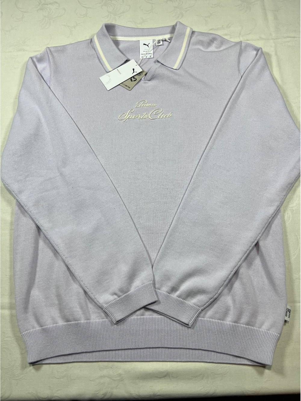 NEW $120 Puma Sports Club Golf Knit V-Neck Sweater Light Purple Size Medium